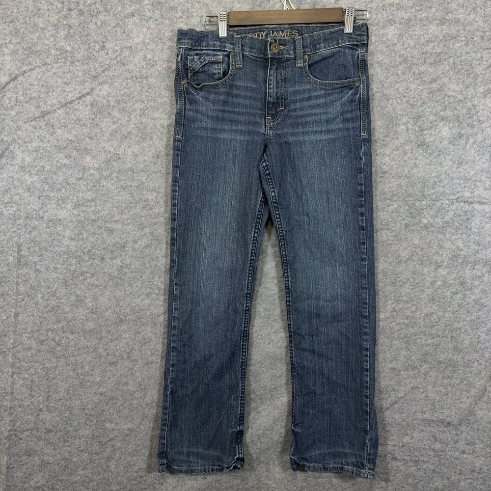 Cody James Youth Jeans Boys Sz 16 Blue Med Wash Embroidered Stretch Adj Waist